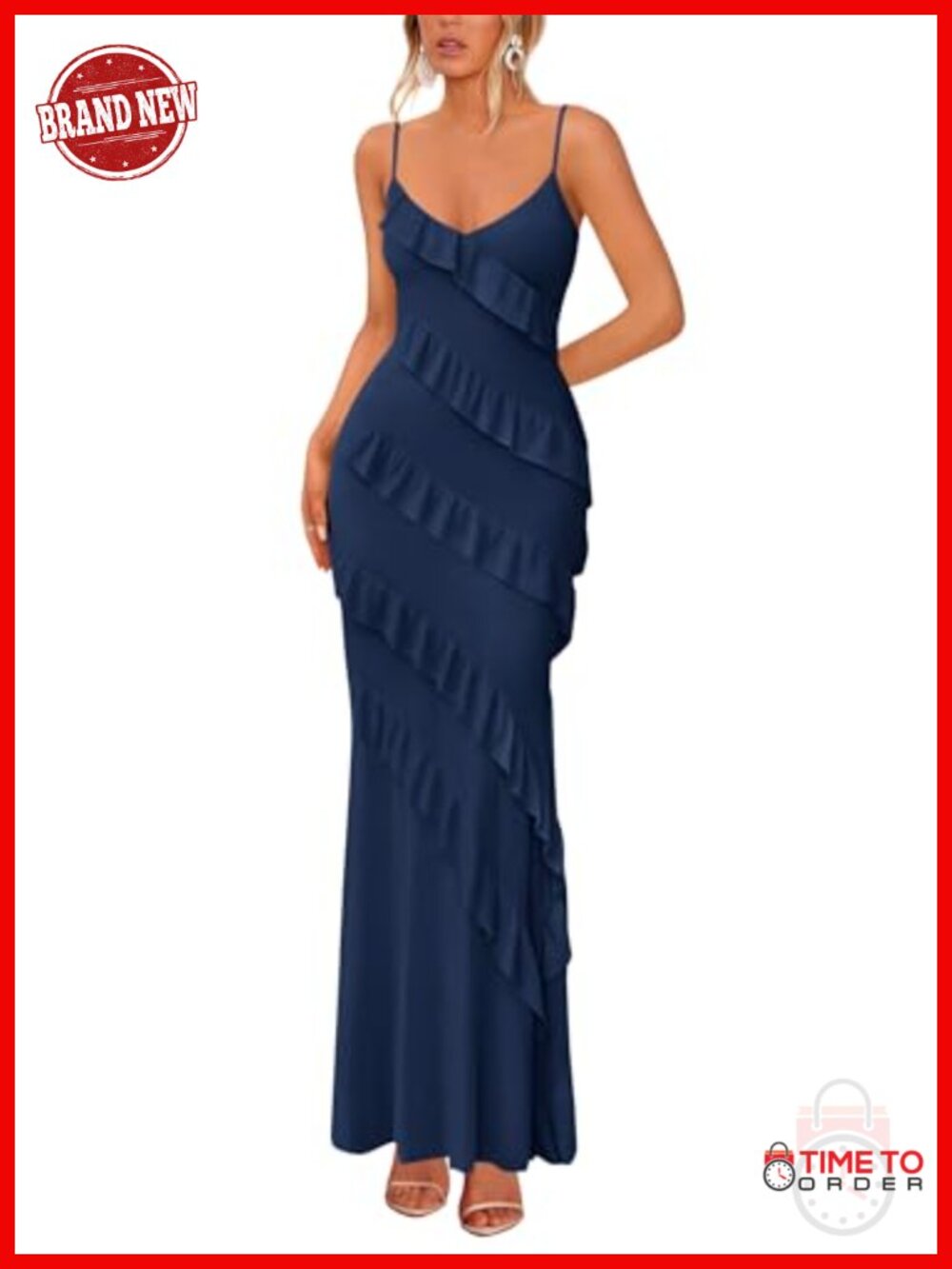Women's Spaghetti Strap Bodycon Maxi Dress Sleeveless Mesh Summer Formal